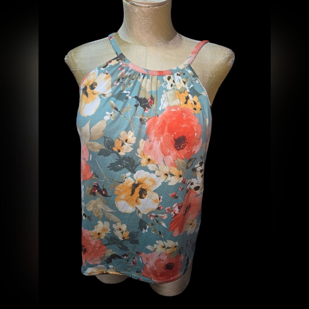 Papermoon Blue Pleated Tank Medium